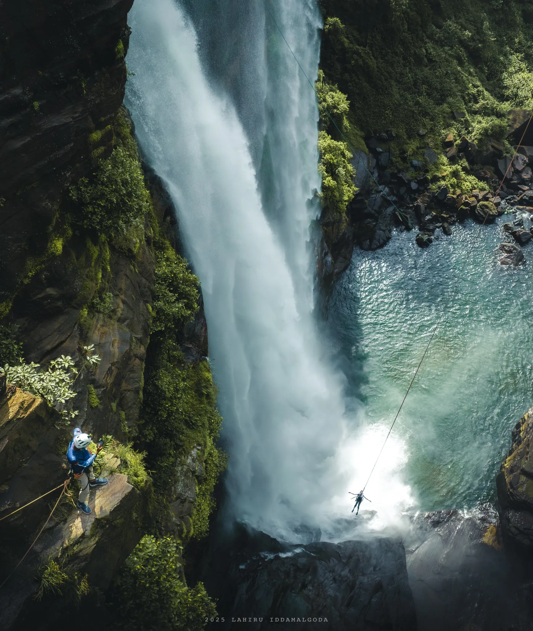 Waterfall canyoning